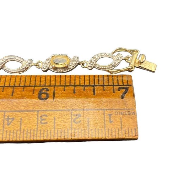 Ross Simons 925 Vermeil Amethyst Peridot Topaz Diamond Accent Bracelet - Picture 9 of 12